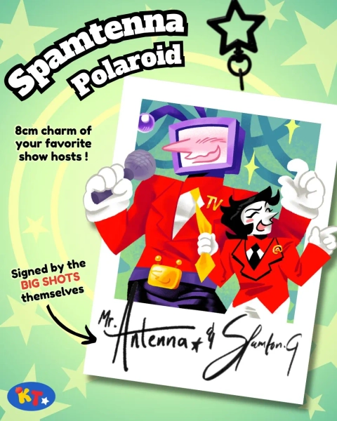 Deltarune POLAROID: Spamtenna, Spamton Tenna (9 cm / 3,5 inch) | BIG Acrylic Keychain | Cartoon and Game Fan Gift