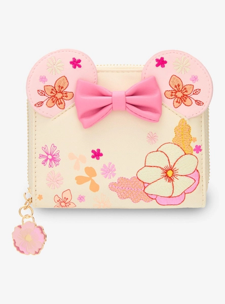 Disney Minnie Mouse Flower Zip Wallet — BoxLunch Exclusive