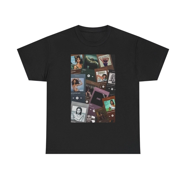 Beyonce Album Covers Vintage Art Collage Unisex Heavy Cotton Tee, Music Lover Gift, Statement T-Shirt, Casual Wear, Art Inspired Apparel