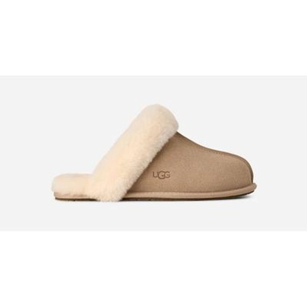 UGG® Women's Scuffette II Suede Sheepskin Slipper in Sand, Size 8