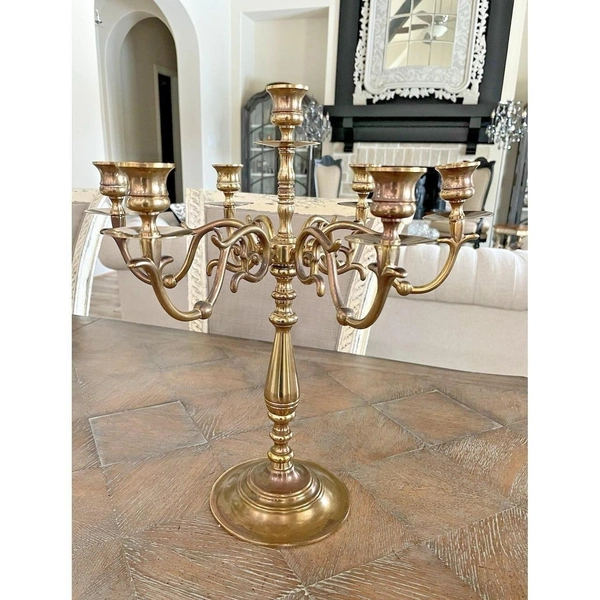 Vtg Baldwin Brass Candelabra Polished Brass 7 Arm...