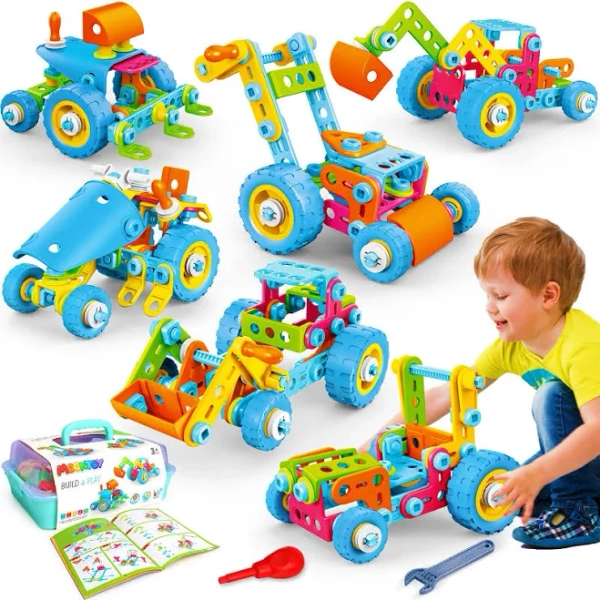 Moontoy Stem Toys For 3 4 5 6 7 8+ Year Old Boy Easter Gifts Easter Basket Stuffers, Toddler 3-5 Block Stem Kits Building Toys For Kids Ages 4-8 5-7 6
