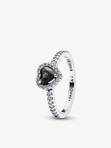 Elevated Black Heart Ring