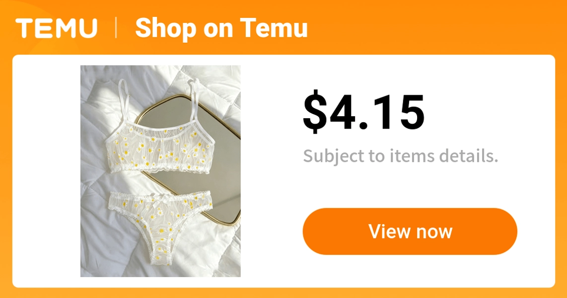 new daisy mesh sheer bra set soft   cute adjustable strap - Temu