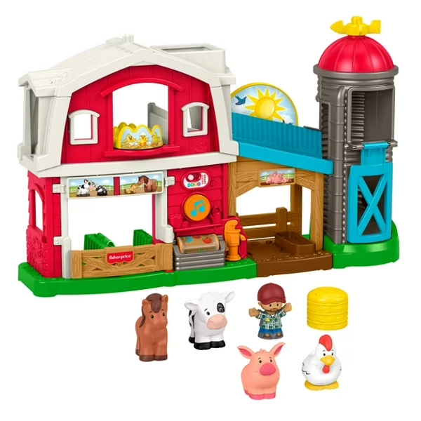 Fisher-Price Little People Caring Fun Animal Farm Playset Toddler Learning Toy, 6 Play Pieces