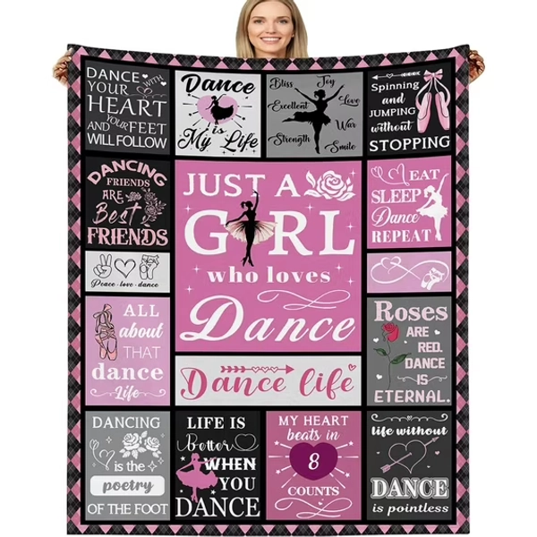 Just a Girl Who Loves Dances Blankets for Dancer, Dance Gifts for Girls, Ballet Gifts for Girls, Dance Themed Gifts for Women, Gifts for Kids Who Like to Dancet 50"x60"