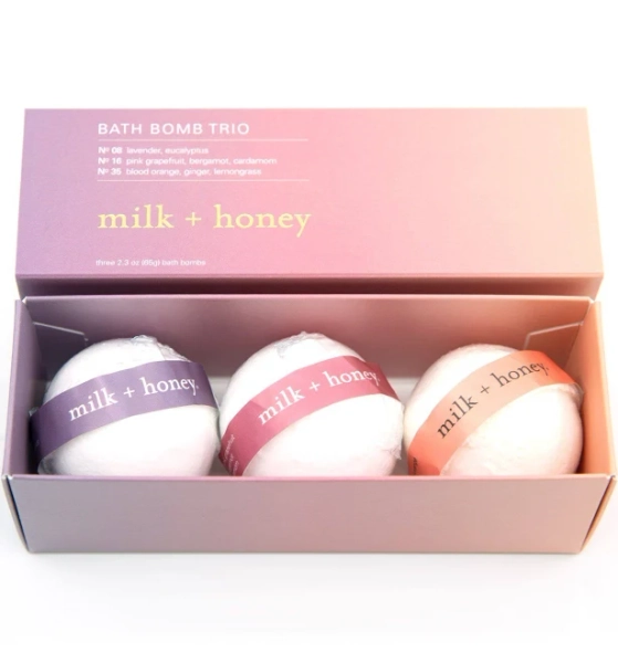 Milk + Honey Bath Bomb Trio