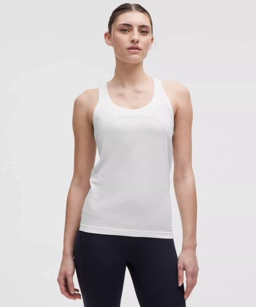 Swiftly Tech Racerback Tank Top 2.0 *Hip Length - White/White - 6
