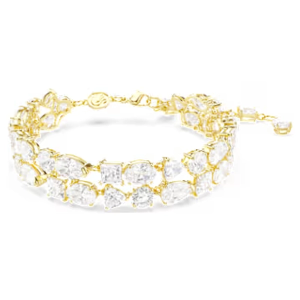 Bracelet Mesmera, Tailles variées, Blanc, Placage de ton or