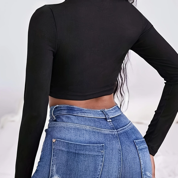 Fashion Y2K Tie-Strap Long Sleeve T-Shirt
