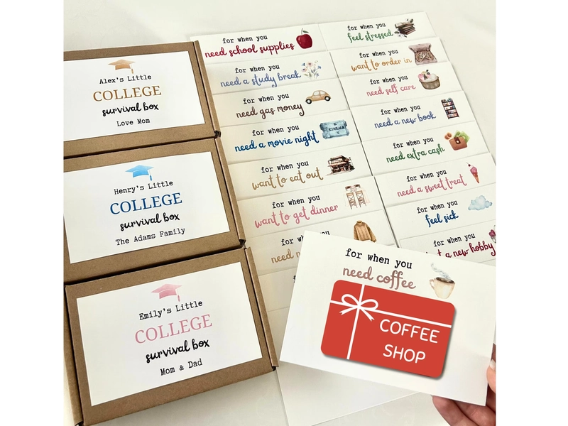 College Gift Card Book Box Survival Kit College Care Package HighSchool Graduation Gift Idea Custom Grad Gift Money Holder Personalized