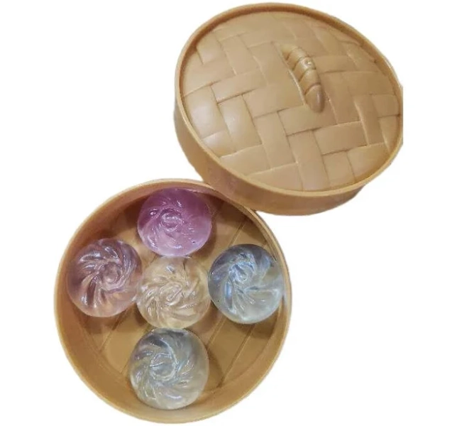 Super Decompression Crystal Transparent Mini 5pcs Dumplings Squeezable Toys Set Soft Crystal Squishy