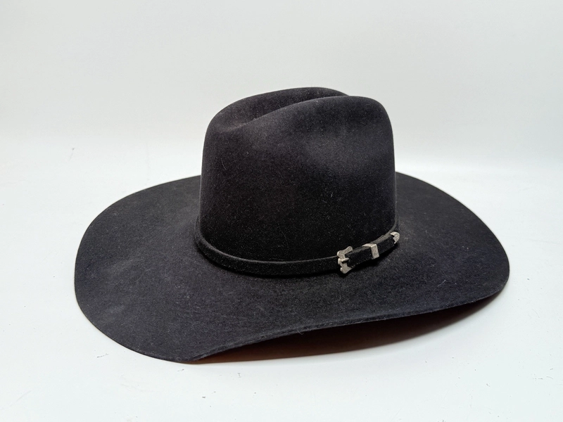 Rodeo King 6 7/8 7X Beaver Felt Black Cowboy Hat Vintage