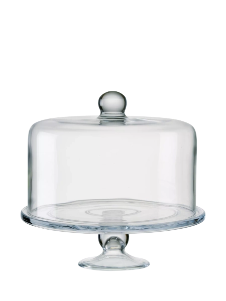 Artland Simplicity Glass Cake Stand & Dome Lid, 28cm, Clear
