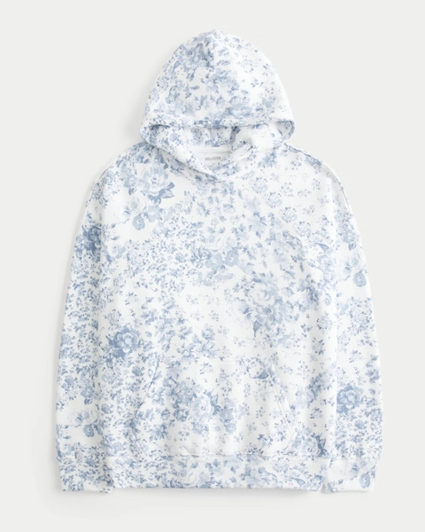Oversized Floral Pattern Hoodie