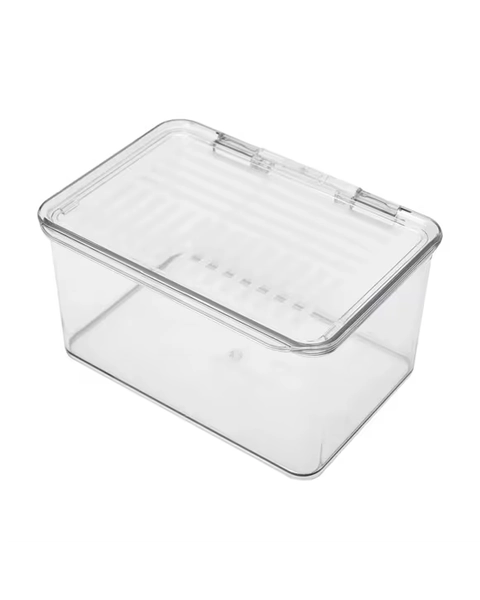 Clear Short Square Container with Lid - Clear - One Size