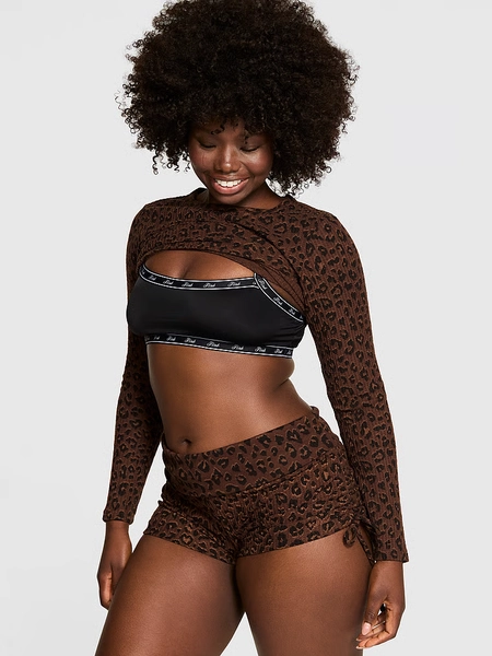 Waﬄe Knit Foldover Shorts