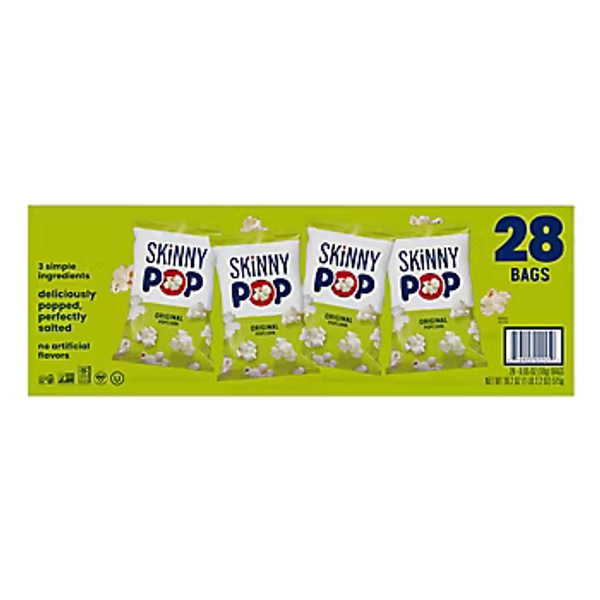 SkinnyPop Original Flavor Popcorn 100-Calorie Bags, 28 pk./0.65 oz.