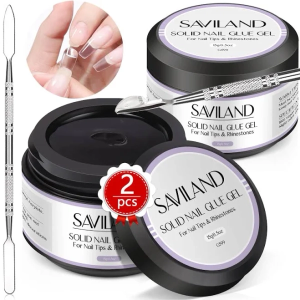 Saviland Women's Solid Nail Glue Gel Kit
