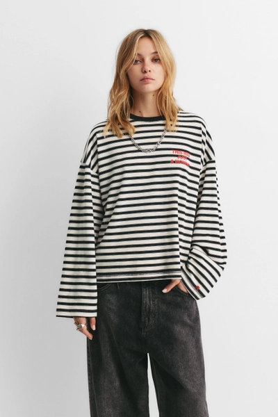 Striped T-shirt with text