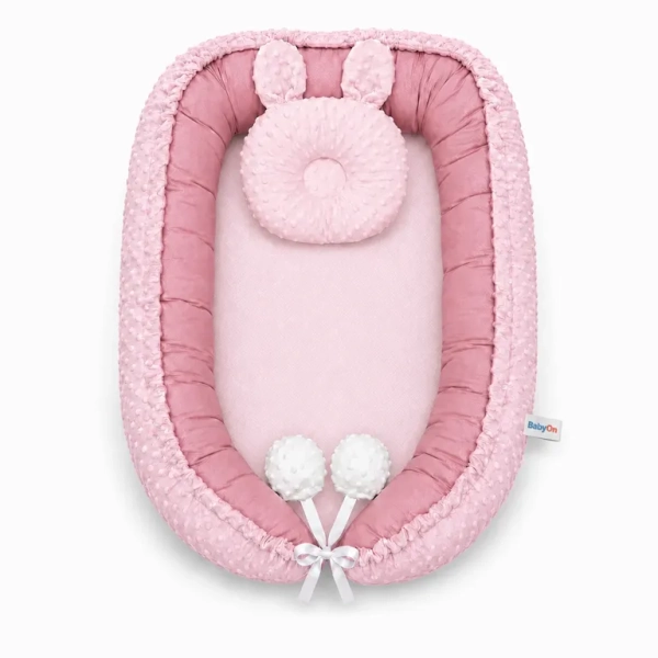 Nido Bebé Recién Nacido Cuna Segura Cómoda + Almohada Baby On  Tela Suave Hipoalergénica ROSA