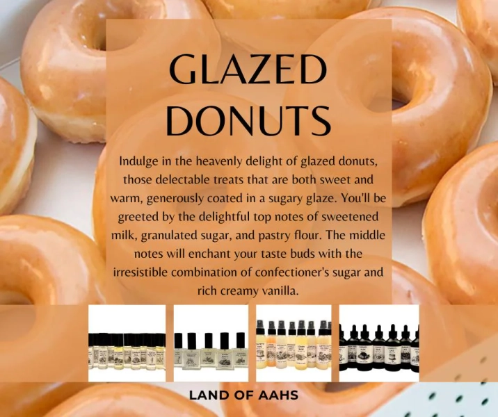 GLAZED DONUTS - Perfume Oil, Body Spray, Body Oil Doughtnuts Nostalgic Sticky Sweet Fresh Baked Bakery Treat Scent
