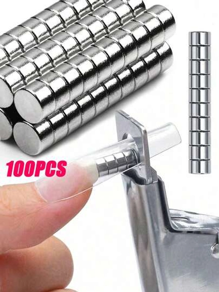 Small Magnets For Nail Clipper,15/30/50/60/100PCS Small Magnets,Nail Magnet For Cat Eye Gel Nail Polish,Round For Refrigerator,Cylinder,Fridge,Office,Whiteboard, Durable Little Miniature Tiny Mini For Crafts,Magnets For Nail Clippers