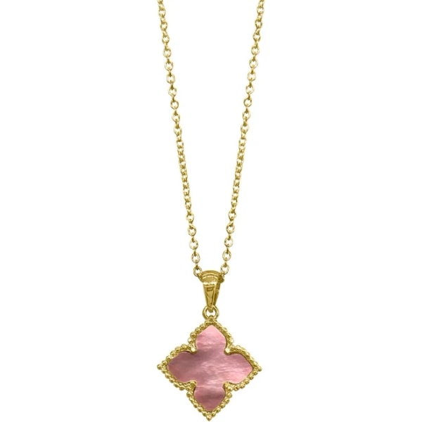 Adornia 14K Gold Plated Flower Mother of Pearl Necklace