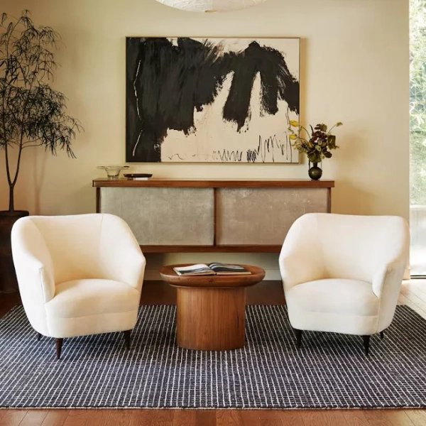 rugs usa Melrose Checked Wool Area Rug