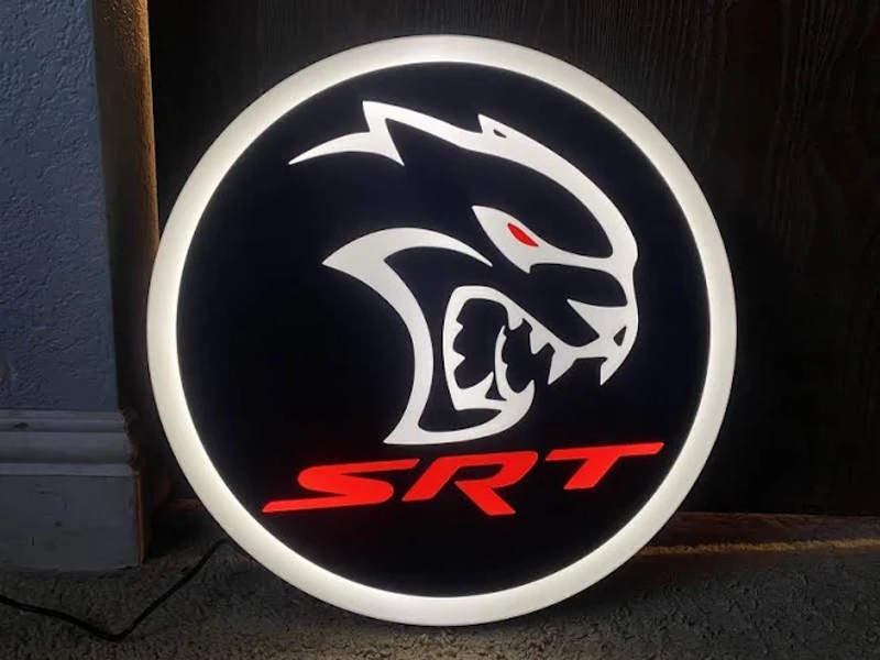 Hellcat SRT Dodge Charger Sports Car Motor 6” Light Up Sign