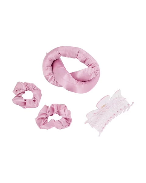 OXX Haircare 4 Piece Heatless Hair Curler Set - Pink - Pink - One Size