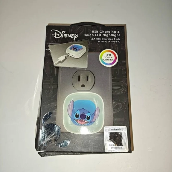 Disney Stitch Usb Charging & Touch Led Night Light Charger Type-c