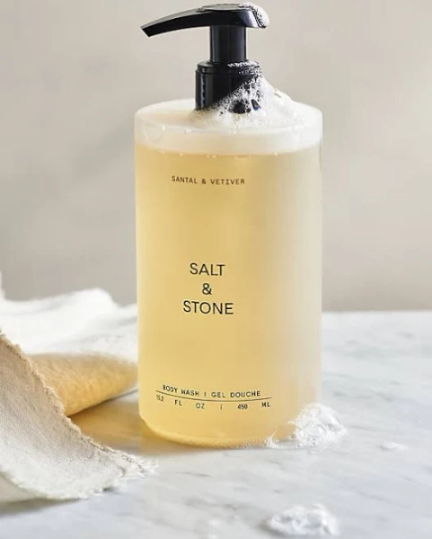 Salt + Stone Body Wash, Santal + Vetiver at Terrain