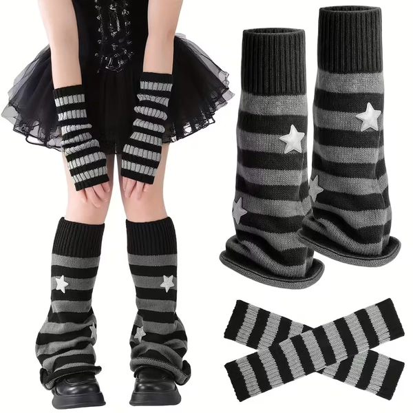 2pcs womens y2k   striped leg warmers sleeves thick - Temu
