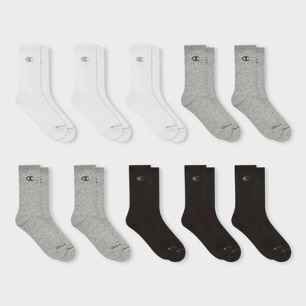 Champion Women's 10pk Crew Socks - White/Black/Grey