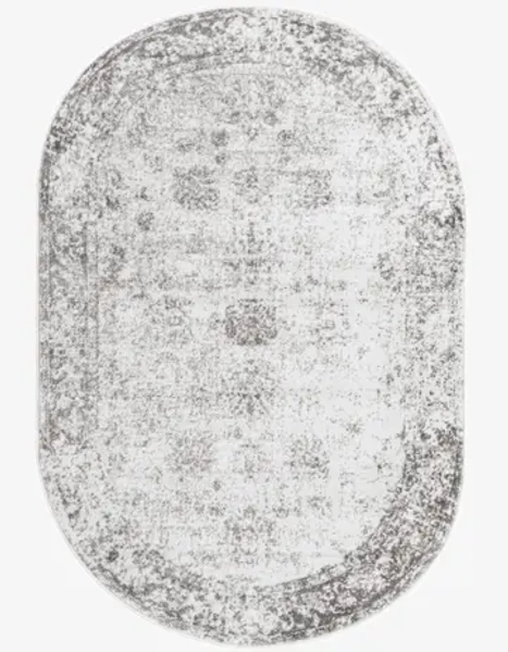 Gray 4' 1 x 6' 1 Monte Carlo Oval Rug | Rugs.com