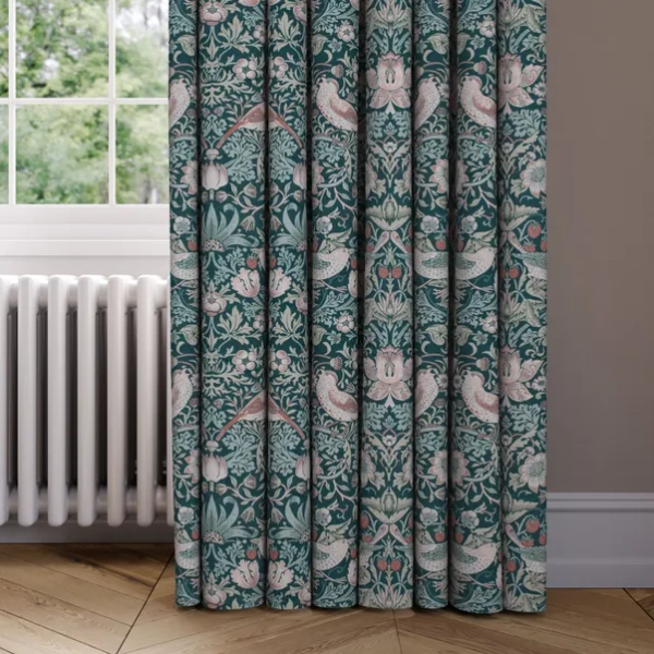 William Morris at Home Strawberry Thief Velvet Made to Measure Curtains | Dunelm