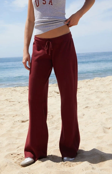 Burgundy Hilary Soft Flare Yoga Pants
