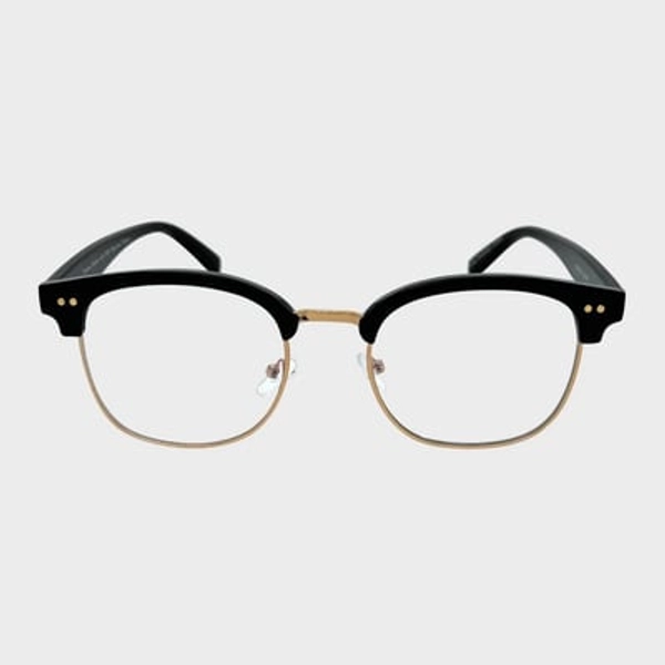 Square Plastic Metal Combination Club Blue Light Filtering Glasses - Wild Fable™ Black: UV Protection, Medium Fit, Recycled Frame