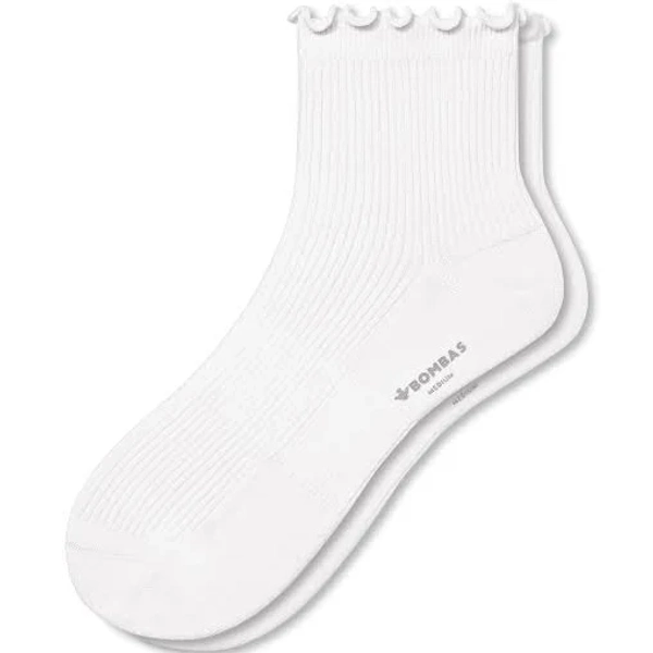 Bombas Women's Frilly Cotton Quarter Socks