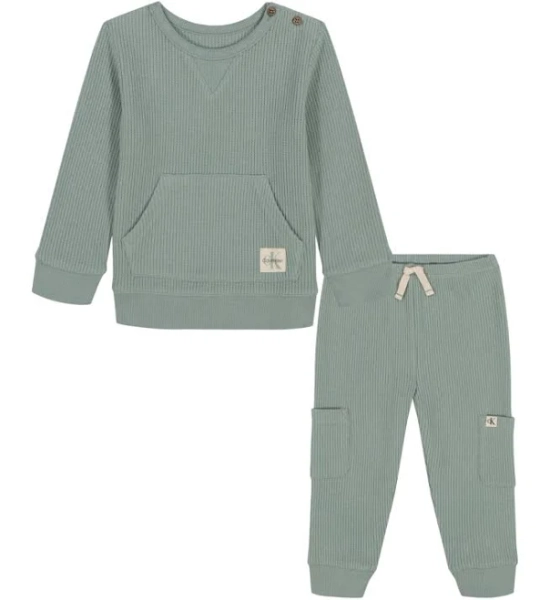 Calvin Klein Baby Boys Waffle Top and Joggers 2-Piece Set