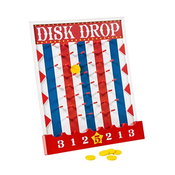 16 x 20 Classic Carnival Red, White & Blue Wood Disk Drop Game