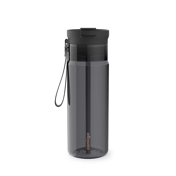 Contigo DualSip 24-oz. Leakproof Water Bottle with Carrying Strap & 2-Way Lid, Licorice Grey