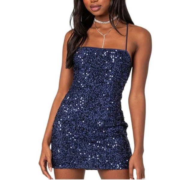 EDIKTED Women's Kiara Strappy Sequin Mini Dress