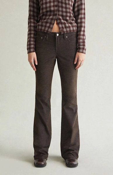 Jade Low Rise Bootcut Jeans Stretch Corduroy Brown
