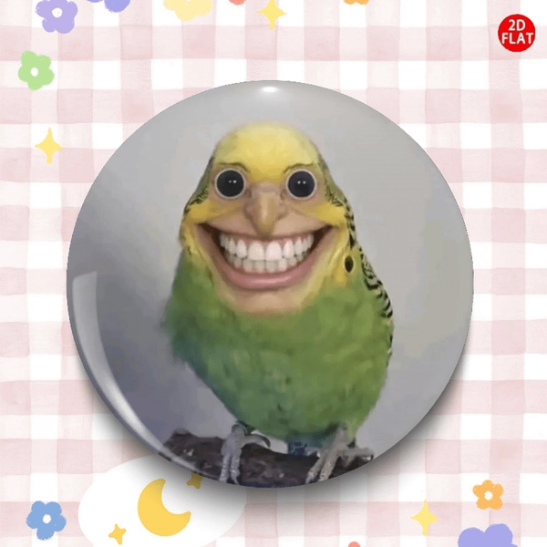 (2D FLAT) Smiling Bird 2026 Latest Cartoon Anime Plastic Pin/Brooch/Badge, Suitable for Small Additions Like Clothing, Hats, Backpacks, Etc. - Fashionable Additions for Friends, Classmates, Colleagues - Cost-Effective Gift Ideas