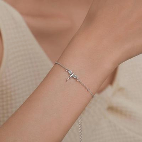 Sterling Silver Dragon Charm Bracelet