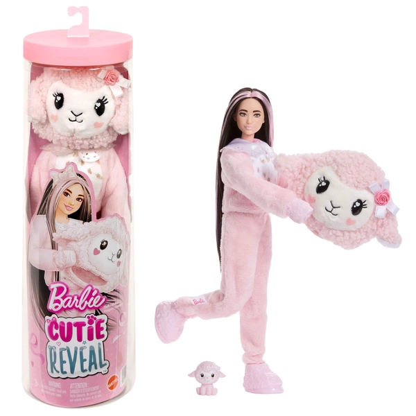 Barbie Cutie Reveal Doll & Accessories, Cuddly Series Lamb with 10 Surprises Including Mini Pet - Walmart.com