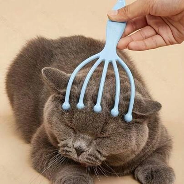 1pc Plastic 5-Claw Massage Ball Pet Interactive Toy - Size one-size