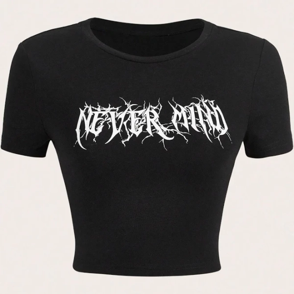 SHEIN Letter Graphic Crop Tee
